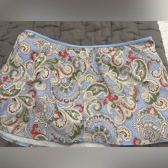 Tommy Hilfiger Tropical Bikini Skirt swim suit size 14 paisley beach vacation - Picture 1 of 5